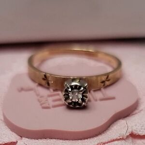 10k Solid Yellow and White Gold w/Diamond